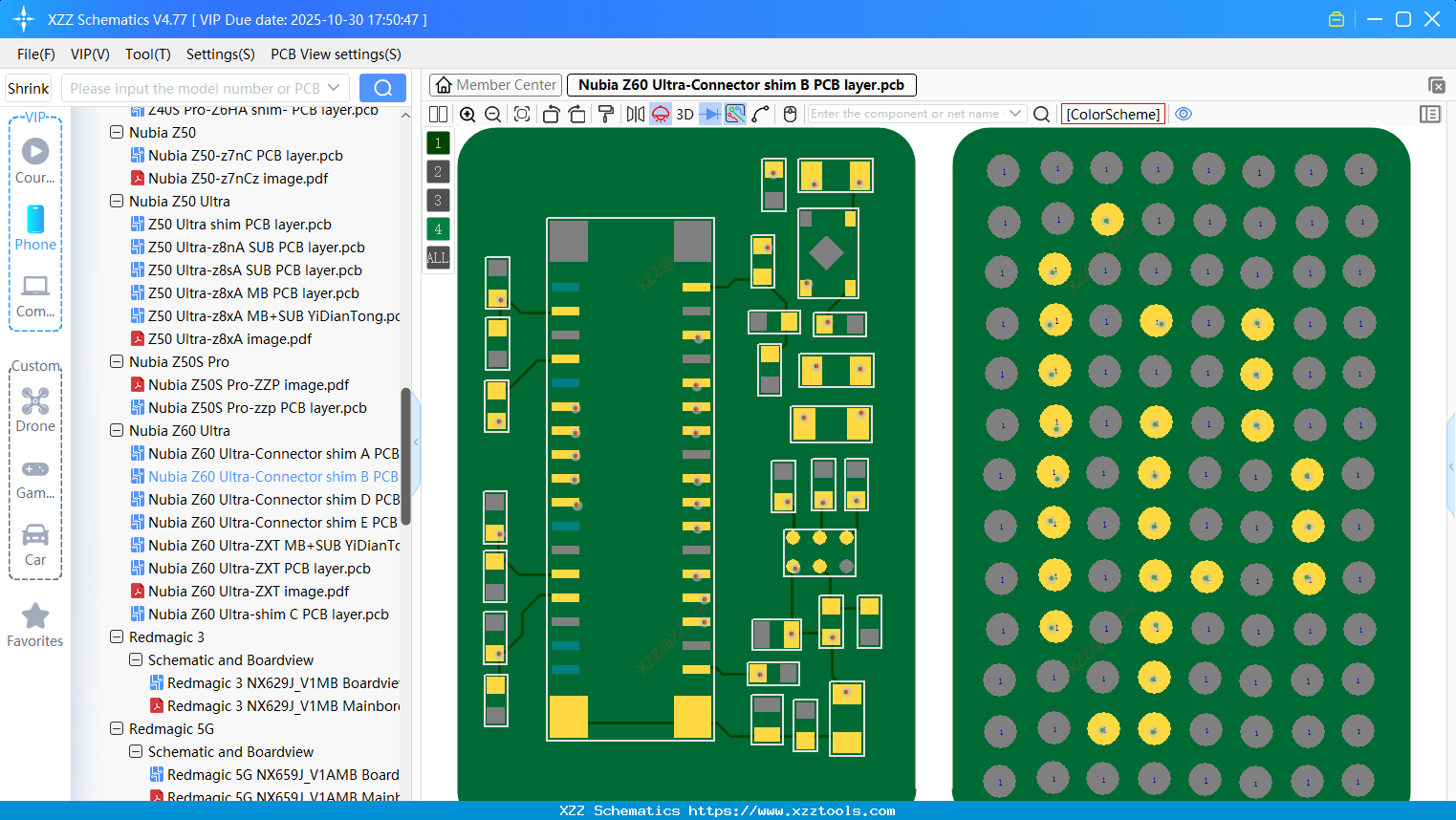 Nubia Z60 Ultra-Connector Shim B PCB Layer